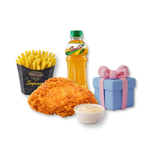 Little Broast: 1 Piece Crispy Fried Chicken + Premium Fries + Sauce + Juice + Surprise Gift