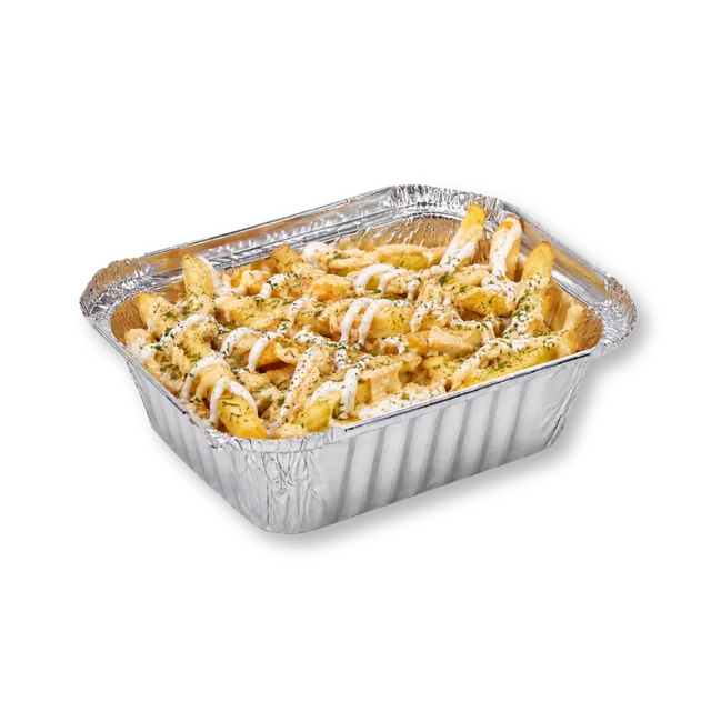 Mayo-Garlic Fries: ~7 oz premium potato fries, dried parsley, salt & pepper seasoning, signature garlic sauce, mayonnaise