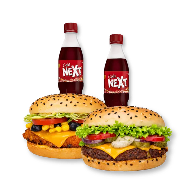 Super Fun: 2 Super Premium Burgers + 2 Drinks (Beef, Chicken & Grilled Chicken only)